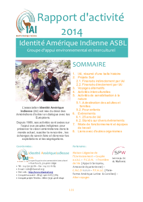 Rapport d’activités 2014